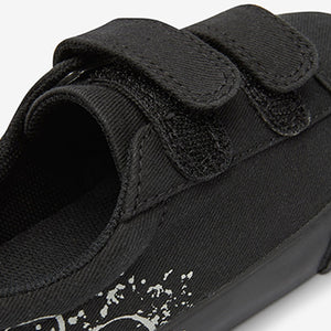 Black Smile Strap Touch Fastening Shoes (Younger Boys)