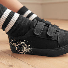 Load image into Gallery viewer, Black Smile Strap Touch Fastening Shoes (Younger Boys)
