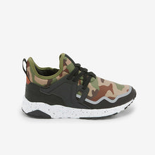 Load image into Gallery viewer, Khaki Camouflage Elastic Lace Trainers (Older Boys)
