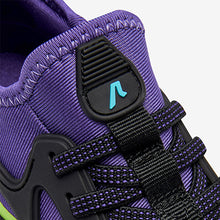 Load image into Gallery viewer, Black/Lime/Purple Elastic Lace Trainers (Older Boys)
