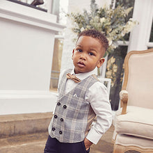 Load image into Gallery viewer, Grey Waistcoat. Shirt And Bow Tie Set (3mths-5yrs)
