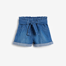 Load image into Gallery viewer, Bright Blue Denim Paperbag Short With Tie Belt (3mths-6yrs)
