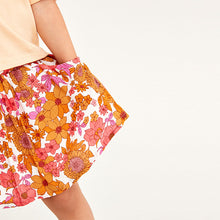 Load image into Gallery viewer, Orange Retro Floral 3 Piece Skirt Set (3mths-6yrs)
