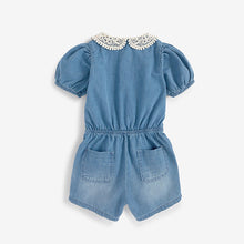 Load image into Gallery viewer, Denim Collar Playsuit (3mths-6yrs)
