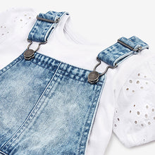 Load image into Gallery viewer, Denim Dungarees And T-Shirt Set (3mths-6yrs)
