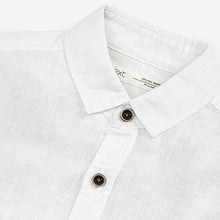 Load image into Gallery viewer, White Short Sleeve Linen Mix Shirt (3-12yrs)
