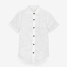 Load image into Gallery viewer, White Short Sleeve Linen Mix Shirt (3-12yrs)
