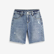 Load image into Gallery viewer, Mid Blue Long Length Denim Shorts (3-12yrs)
