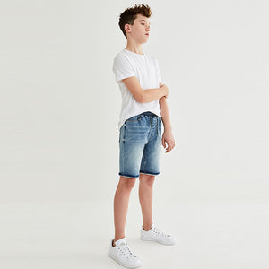 Light Blue Regular Fit Jersey Denim Shorts (3-12yrs)