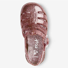 Load image into Gallery viewer, Rose Gold Glittter Jelly Sandals (Younger Girls)
