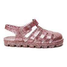 Load image into Gallery viewer, Rose Gold Glittter Jelly Sandals (Younger Girls)
