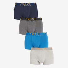 Load image into Gallery viewer, Grey/ Blue Colour Hipster Boxers 4 Pack
