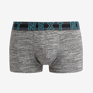 Grey Capital Waistband Hipster Boxers 4 Pack