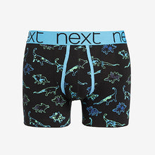 Load image into Gallery viewer, Black Dinosaur Print  A-Front Boxers 4 Pack
