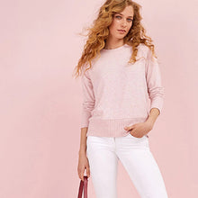 Load image into Gallery viewer, Blush Pink Long Sleeve Cosy Lightweight Jumper
