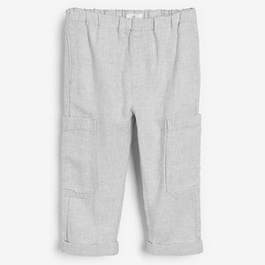 Stone Side Pocket Linen Bland Trousers (3mths-5yrs)