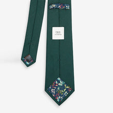 Load image into Gallery viewer, Green Textured Tie With Tie Clip
