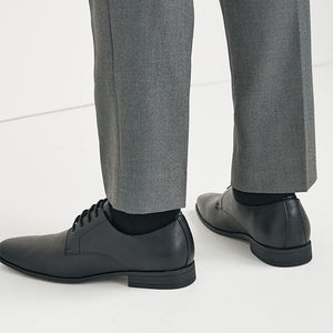 Black Slim Square Derby Shoes