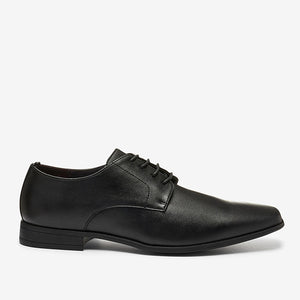 Black Slim Square Derby Shoes