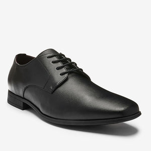 Black Slim Square Derby Shoes