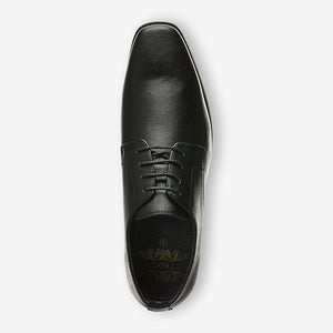 Black Slim Square Derby Shoes