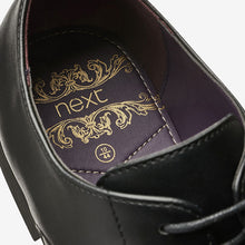 Load image into Gallery viewer, Black Slim Square Derby Shoes
