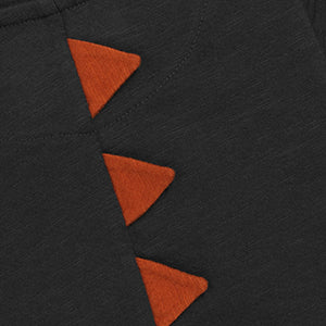 Charcoal Grey Dino Appliqué T-Shirt (3mths-5yrs)
