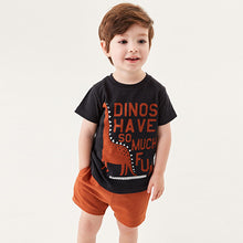Load image into Gallery viewer, Charcoal Grey Dino Appliqué T-Shirt (3mths-5yrs)
