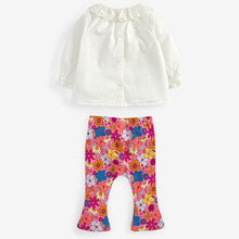 Load image into Gallery viewer, Pink/White Baby Woven Top, Leggings And Headband Set (0mths-18mths)
