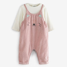 Load image into Gallery viewer, Lilac Purple 2 Piece Baby Character Dungarees And Bodysuit Set (0mths-18mths)
