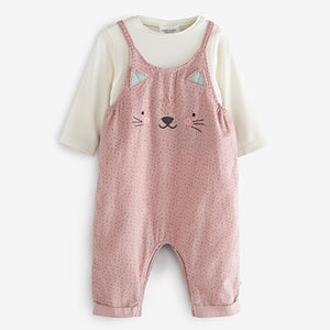 Lilac Purple 2 Piece Baby Character Dungarees And Bodysuit Set (0mths-18mths)