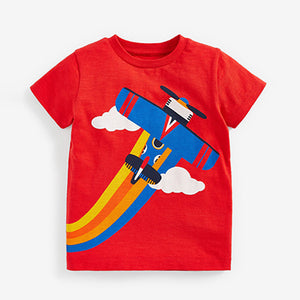 Red Aeroplane 3 Pack T-Shirts (3mths-5yrs)