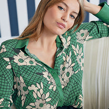 Load image into Gallery viewer, Celia Birtwell Blue Moon Green Pocket Shirt
