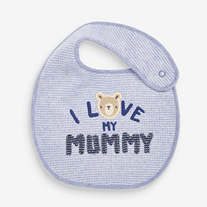 Navy Blue Mum/Dad Bear 2 Pack Regular Bibs