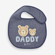 Load image into Gallery viewer, Navy Blue Mum/Dad Bear 2 Pack Regular Bibs
