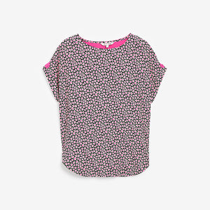 Celia Birtwell Pink/Black Floral Boxy T-Shirt