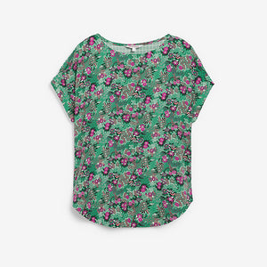Celia Birtwell Green Floral Boxy T-Shirt