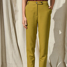 Load image into Gallery viewer, Green Olive Smart Taper Trousers
