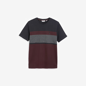 Burgundy Red Block Soft Touch T-Shirt - Allsport