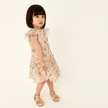 Load image into Gallery viewer, Pink Floral Sequin Embellished Mesh Party Dress (3mths-6yrs)
