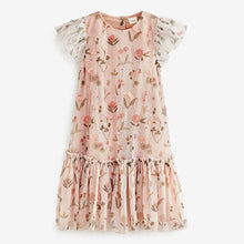 Load image into Gallery viewer, Pink Floral Sequin Embellished Mesh Party Dress (3mths-6yrs)
