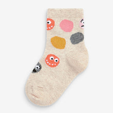 Load image into Gallery viewer, Pink/Grey 5 Pack Cotton Rich Monster Ankle Socks (Older Girls)
