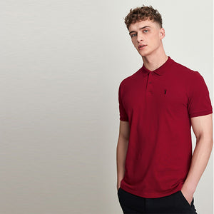 Red Regular Fit Pique Polo Shirt