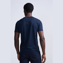 Load image into Gallery viewer, Navy Blue Linear Print T-Shirt
