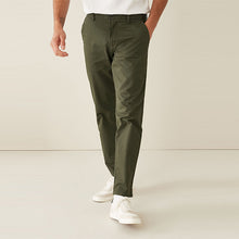 Load image into Gallery viewer, Khaki Green Elasticated Waist Skinny Fit Stretch Chino Trousers
