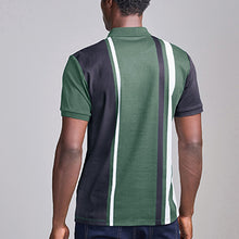 Load image into Gallery viewer, Sage Green/Navy Blue Vertical Block Polo Shirt
