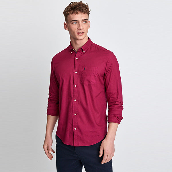 Magenta Pink Soft Touch Twill Roll Sleeve Shirt