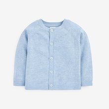 Load image into Gallery viewer, Pale Blue Lightweight Knitted Baby Cardigan (0mths-18mths)
