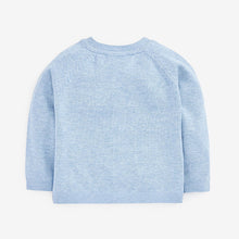 Load image into Gallery viewer, Pale Blue Lightweight Knitted Baby Cardigan (0mths-18mths)
