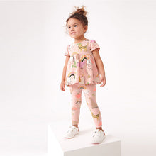 Load image into Gallery viewer, Peach Pink Unicorn Cotton T-Shirt (3mths-6yrs)
